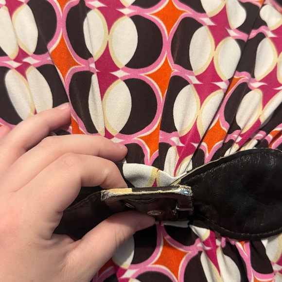 Vintage Y2K Anxiety Geometric Belted Tie Waist Top – Size Small - Picture 6 of 7